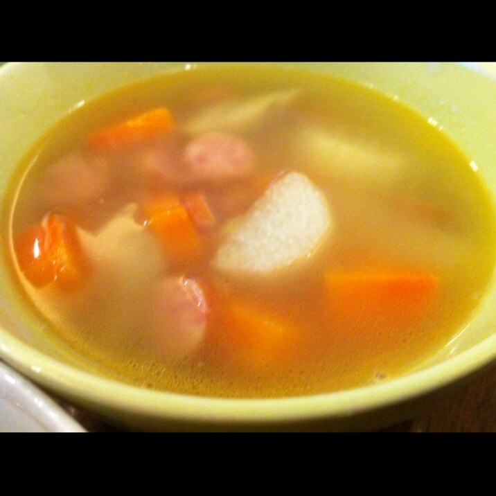 山芋とソーセージのスープ